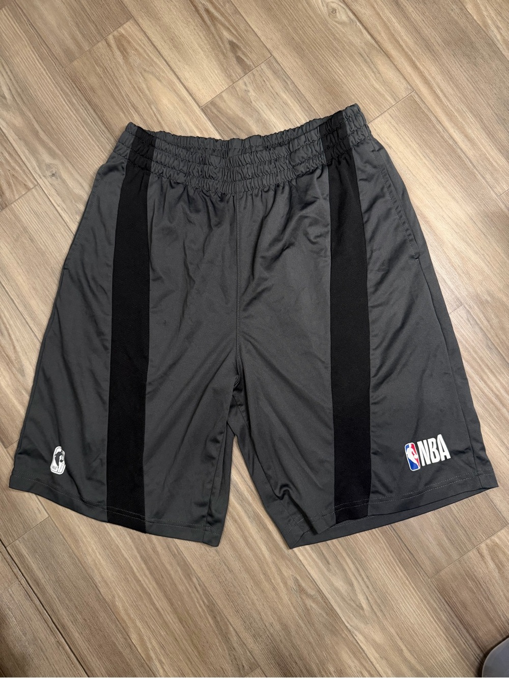 NBA Gray Athletic Shorts with Black Side Stripes